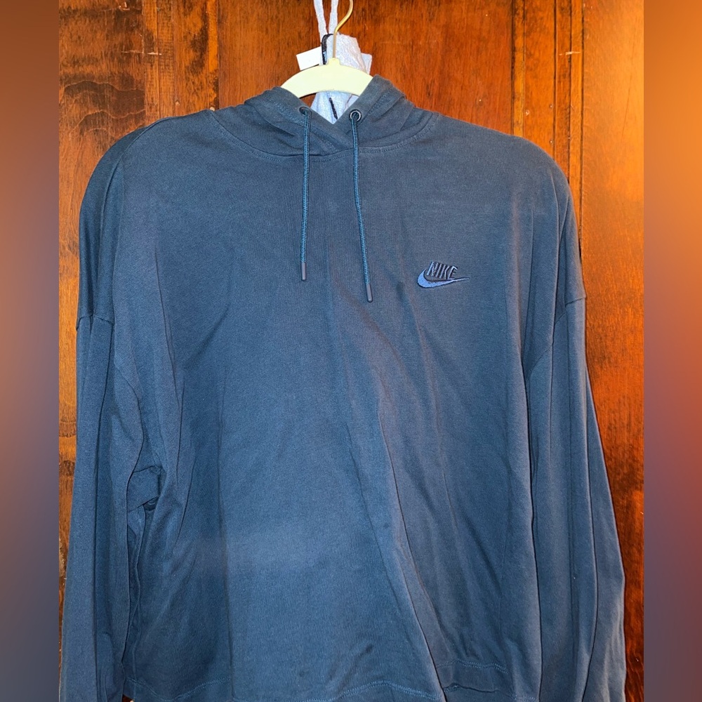 XL NIKE CROPPED BLUE HOODIE